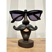 İki Cadı Tasarım Man With Moustache Gözlük Tutucu, Bıyıklı Erkek Gözlük Standı, Dekoratif Polyester Obje