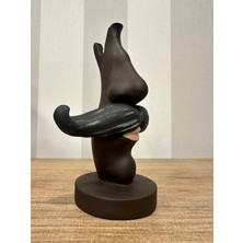 İki Cadı Tasarım Man With Moustache Gözlük Tutucu, Bıyıklı Erkek Gözlük Standı, Dekoratif Polyester Obje