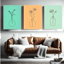 Aktüel Matisse - Boho - Art Deco - Soyut - Doğa ( 3 Lü Çerçevesiz ) Poster - Afiş - Tablo KR2C01061/