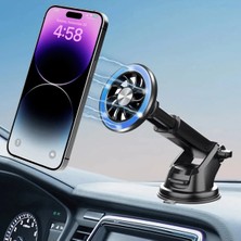 Araç Içi Telefon Tutucu Magsafe Mıknatıslı Cam ve Torpido Yapışkanlı Vantuzlu Uzayabilen 360 Dönen
