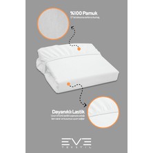 Eve Tekstil Doğal Pamuk Çift Kişilik Rainforce Kumaş Lastikli Çarşaf ve Yastık Kılıfı Set