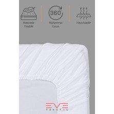 Eve Tekstil Doğal Pamuk Çift Kişilik Rainforce Kumaş Lastikli Çarşaf ve Yastık Kılıfı Set