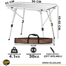 Funky Chairs Elite Alüminyum Teleskopik Ayaklı Kamp Piknik Masası-Gri