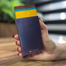 Mekanizmalı Kartlık Rfid Korumalı Alüminyum Otomatik Mekanizmalı Kredi Kartlık Renkli Metalik Unicorn