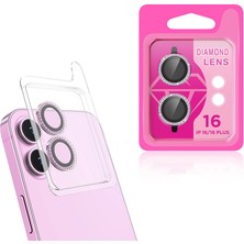 ZORE Apple iPhone 16 Cl-06 Kamera Lens Koruyucu-Pembe