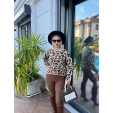 Leopar Desenli Şardonlu Kazak