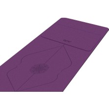 Gymo Hizalamalı 6mm Tpe Yoga Matı Pilates Minderi Diz Dirsek Koruyucu Matlı Set Mürdüm
