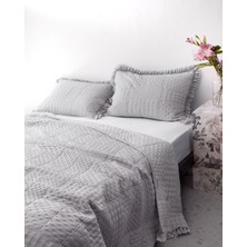 Madame Coco Medus Gri Desenli Çift Kişilik Yatak Örtüsü Polyester Kumaş 230 x 250 cm 2 Adet Yastık ile