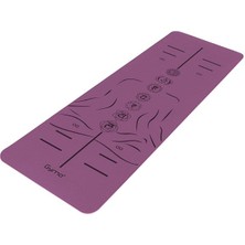 Gymo Hizalamalı Sembol 6mm Tpe Yoga Matı Pilates Minderi Mürdüm