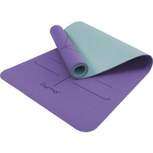 Gymo Hizalamalı 6mm Tpe Yoga Matı Pilates Minderi Lila Nane Yeşili