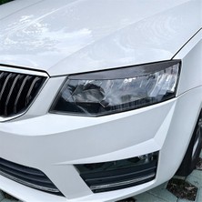 Araba Ön Far Kapağı Başkanı Işık Lambası Göz Kapağı Kaş Trim Abs Skoda Octavia Için Mk3 2015-2017 Karbon Fiber (Yurt Dışından)