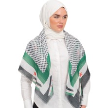 Suriye Bayrak Çerçeveli Eşarp Kefiye Renkli Kareli Kadın Eşarp S100028
