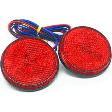 Yuvarlak Araba Kuyruk Işık Dikdörtgen LED Reflektör Işık Kamyon Yan Uyarı Işığı 24 Smd Kırmızı (Yurt Dışından)