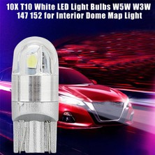 10 Adet 6000K Canbus T10 168 194 W5W Dome Lisans Yan Işaretleyici LED Ampul Beyaz (Yurt Dışından)