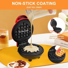 Jzson Mini Waffle Makinesi, Kolay Temizlenebilir, Yapışmaz Kenarlar, Kırmızı Kalp, 10 cm (Yurt Dışından)