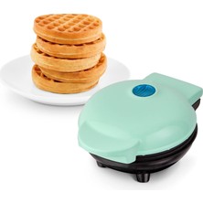 Jzson Mini Waffle Makinesi, Hızlı Isınma, Ptfe Yapışmaz Yüzey, 10 Cm, Su Yeşili (Yurt Dışından)