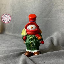 Uretti - Funda 1603 El Yapımı Kürekli Sevimli Kardan Adam Biblo - 9 x 16 cm