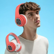 Rgb Işıklı ve Mikrofonlu Kulak Üstü Kablosuz Bluetooth Kulaklıklar 5 Saatlik Kullanım Katlanabilir Kulaklık (Yurt Dışından)