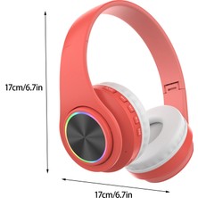 Rgb Işıklı ve Mikrofonlu Kulak Üstü Kablosuz Bluetooth Kulaklıklar 5 Saatlik Kullanım Katlanabilir Kulaklık (Yurt Dışından)