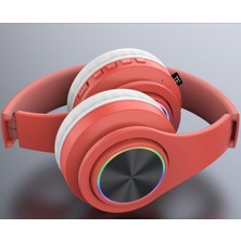 Rgb Işıklı ve Mikrofonlu Kulak Üstü Kablosuz Bluetooth Kulaklıklar 5 Saatlik Kullanım Katlanabilir Kulaklık (Yurt Dışından)