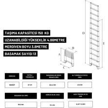 Telescopics 3.8m Kevlar Yalıtkan/Yüksek Gerilime Dayanıklı Uzatma Teleskopik Merdiven AC25KV - 1600EKP