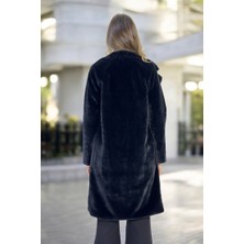Astarlı Şal Yaka Yumuşacık Peluş Kaban
