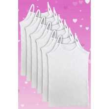 Uniquetrenders Kız Çocuk Pamuklu Penye 6'lı Ip Askılı Atlet