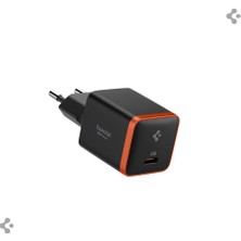 Spigen 30W USB-C Ultra Mini Hızlı Şarj Aleti Samsung PPS / Isı Düşürücü GaN Destekli Akım Korumalı Güç Adaptörü iPhone & Android & iPad & MacBook Type-C Black- ACH08448