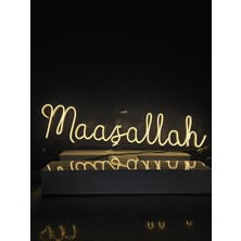 Çizgi Neon Cizgineon Maaşallah Işıklı Neon LED Duvar Dekarasyon Günışığı 30*75 cm