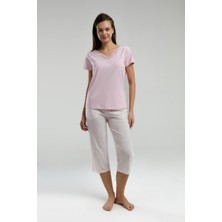 Arnetta Kadın Pembe Kapri Takım