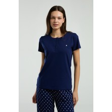 Pierre Cardin Kadın Lacivert Kısa Kol Pijama Takım