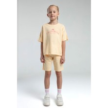 Rolypoly Kız Çocuk Krem Bermuda Takım