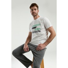 Arnetta Erkek Beyaz Kısa Kol Pijama Takım