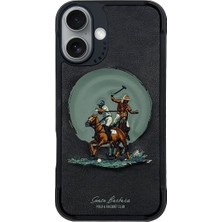 Santa Barbara Polo & Racquet Club Sbprc iPhone 16 Uyumlu Kılıf Aubrey Magsafe İçi Süet Nakış Desenli Kapak
