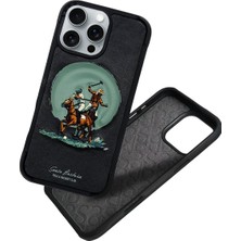 Santa Barbara Polo & Racquet Club Sbprc iPhone 16 Uyumlu Kılıf Aubrey Magsafe İçi Süet Nakış Desenli Kapak