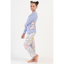 Kız Çocuk Uzun Kol Lila Pijama Takım C0T3N2O504