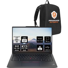 Lenovo Thinkpad E14 Gen 6 Intel Core Ultra 7 155H 96GB 512GB SSD 14" Fhd+ Fdos Taşınabilir Bilgisayar & Per4 Çanta 21M70031TXP337