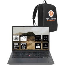 Lenovo Thinkpad E14 Gen 5 I7 1355U 40GB 2tb SSD 14" Fhd+ Fdos Taşınabilir Bilgisayar & Per4 Çanta 21JK0006TXP324