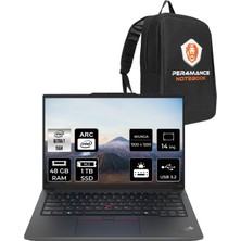 Lenovo Thinkpad E14 Gen 6 Intel Core Ultra 7 155H 48GB 1tb SSD 14" Fhd+ Fdos Taşınabilir Bilgisayar & Per4 Çanta 21M70031TXP328