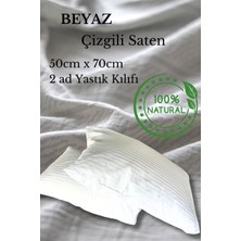 Premium Çizgili Saten Yastık Kılıfı Seti %100 Pamuk (2'li Set)