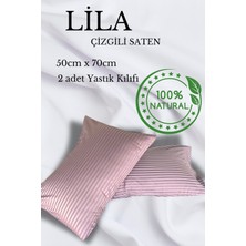 Premium Çizgili Saten Yastık Kılıfı Seti %100 Pamuk (2'li Set)