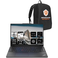 Lenovo Thinkpad E16 Intel Core I7 1355U 12GB 4tb SSD 16" Fhd+ Fdos Taşınabilir Bilgisayar & Per4 Çanta 21JN0007TXP310