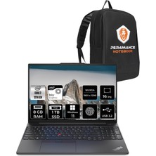 Lenovo Thinkpad E16 Intel Core I7 1355U 8gb 1tb SSD 16" Fhd+ W11H Taşınabilir Bilgisayar & Per4 Çanta 21JN0007TXP328