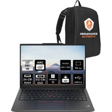 Lenovo Thinkpad E14 Gen 6 Intel Core Ultra 7 155H 24GB 512GB SSD 14" Fhd+ W11P Taşınabilir Bilgisayar & Per4 Çanta 21M70031TXP392