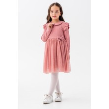 Miniğimin Cicileri Bebe Yaka Müslin Elbise kız çocuk - Pembe