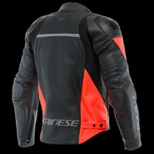 Dainese Racing 4 Black Fluo Red Deri Mont