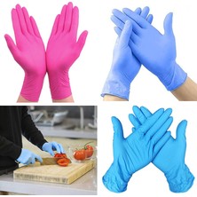 Siyah L Tarzı 50 Parça Pembe Kadın Erkek Eldivenler Evrensel Bahçe Mutfak Yıkama Iş Eldivenleri Lateks Kara Nitril Kauçuk Eldivenleri 100 Adet (Yurt Dışından)