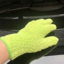 Çim Yeşili Tarzı Mikrofiber Mercan Polar Eldiven Araba Bakım Eldiveni Düz Renk Beş Parmak Toz Alma Ev Işleri Emici Eldiven (Yurt Dışından)