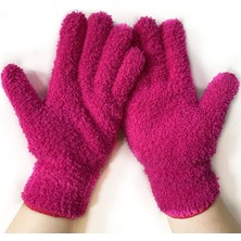 Çim Yeşili Tarzı Mikrofiber Mercan Polar Eldiven Araba Bakım Eldiveni Düz Renk Beş Parmak Toz Alma Ev Işleri Emici Eldiven (Yurt Dışından)