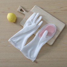 Zhuxi Shop B Pembe Tarzı Ev Temizlik Eldiveni Silikon Kauçuk Bulaşık Yıkama Eldiveni - Mutfak Temizlik Aracı Eldiven (Yurt Dışından)